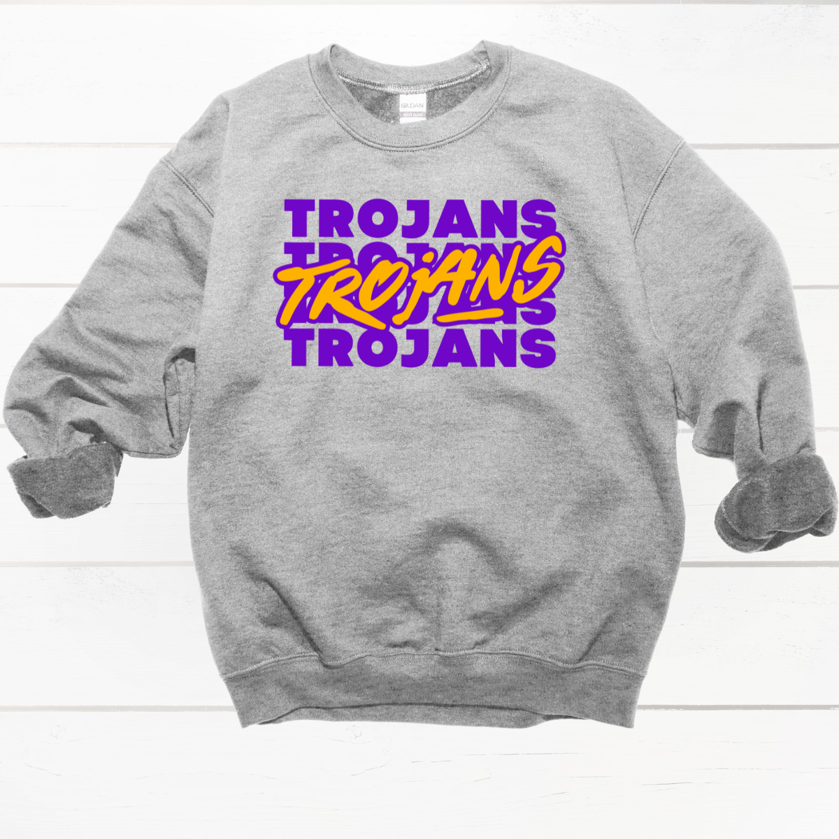 Trojans Stacked Crewneck