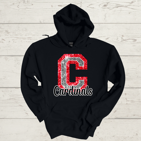 Cardinals Faux Sequin Hoodie