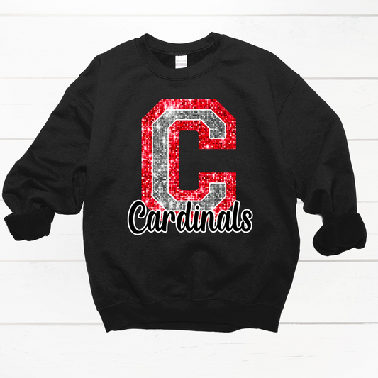 Cardinals Faux Sequin Crewneck